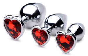 Booty Sparks Anal Toys Red Heart Gem Anal Plug Set