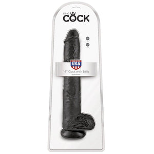 DILDOS & DONGS King Cock 14in Cock with Balls - Black