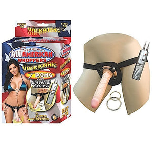 Dongs - Strap-on & Strapless All amer whopper 7in. vib dong w/harness