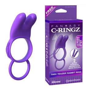Men - Vibrating Cock Rings FCR - Twin Teazer Rabbit Ring