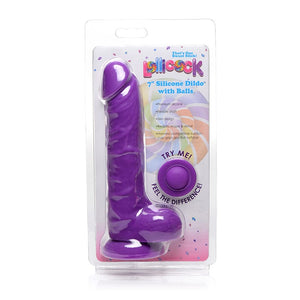 Sex Supply Shop Dongs - Penis Shaped Lollicock Sili Dildo W/Balls 7in Grape