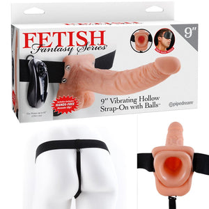 Vibrating hollow strap on