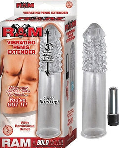 Sextoys for Men RAM VIBRATING PENIS EXTENDER CLEAR